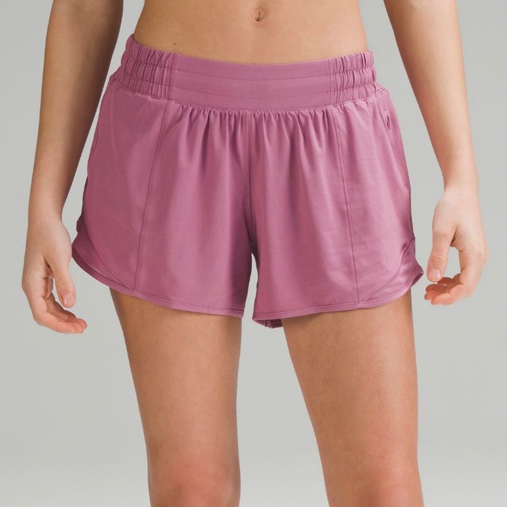Lululemon,Size 8,Hotty Hot Low Rise Lined Shorts in shade Velvet dust and 2.5”